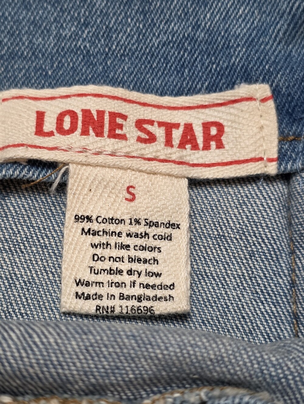 Lone Star- Light Wash Denim Mini Dress W/ Spaghetti Straps EUC Size -S - Picture 9 of 9